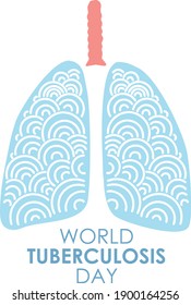 World Tuberculosis Day  Medical concept of a healthy respiratory system. Vector illustration. Image of the lungs. Logo vector