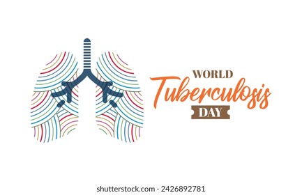El Día Mundial de la Tuberculosis, que se celebra el 24 de marzo de cada año, está diseñado para crear conciencia pública sobre la epidemia mundial de tuberculosis y los esfuerzos para eliminar la enfermedad. Ilustración vectorial.