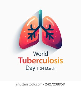 El Día Mundial de la Tuberculosis, que se celebra el 24 de marzo de cada año, está diseñado para crear conciencia pública sobre la epidemia mundial de tuberculosis y los esfuerzos para eliminar la enfermedad. Ilustración vectorial.