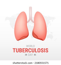 Welt-Tuberkulose-Tag auf weißem Hintergrund