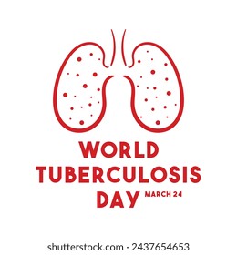 World Tuberculosis Day on white background. March 24. Flat design vector. Eps 10