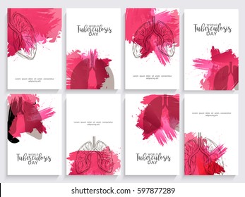 World Tuberculosis Day Poster Or Banner Background Set.