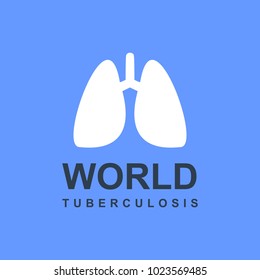 world tuberculosis day poster. sticker. vector illustration. editable