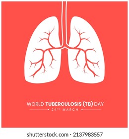 World Tuberculosis Day, TB Day Vector Illustration. lungs with human body, Suitable for greeting card, poster and banner.