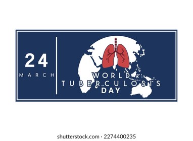 Día Mundial de la Tuberculosis. Ilustración vectorial de un afiche con la imagen de los pulmones.