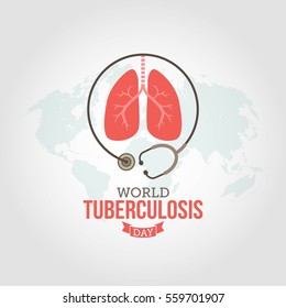 World Tuberculosis Day Vector Illustration. Suitable for greeting card, poster and banner.