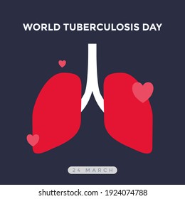 Diseño de vectores o afiches en el Día Mundial de la Tuberculosis. Adecuado para carteles y banner de tarjetas de felicitación.