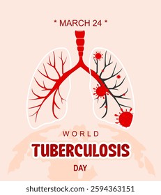 World tuberculosis day.Vector illustration. #Protectyourlung.