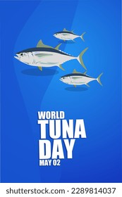 world tuna day May 02 vector illustration, suitable for web banner poster or card campaign