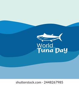 World tuna day may 2 holiday concept template Vector Image. good for world tuna day celebration, logo, symbol, sign, t shirt, sticker, flyer design. Ink illustration.