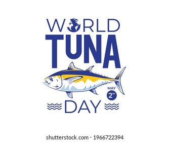 world tuna day modern vector. good for world tuna day celebration, logo, symbol, sign, t shirt, sticker, flyer desig. isolated on white background. vector illustration eps 10