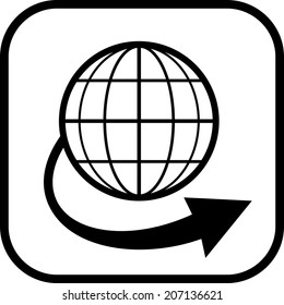 World turning vector icon