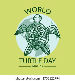 World Turtle Day, 23 May. Poster concept.