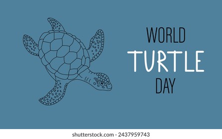 World Turtle Day banner. Vector illustration in flat design.