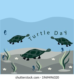 world turtle day concept. illustration vector