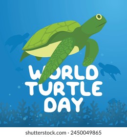 World Turtle Day design template. turtle vector design. vector eps 10. flat design.