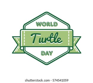 World Turtle day emblem isolated vector illustration on white background. 23 may animal rights protection holiday event label, greeting card decoration graphic element