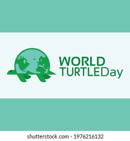 World Turtle Day logo design and green Background