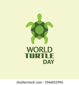 World Turtle Day logo icon design and green Background. Vector illustration