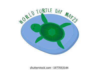 World  Turtle Day MAY 23. Vector Illustration design flat art. On isolated white background. EPS10.