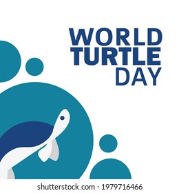 World Turtle Day on may 23 and white background. Vector Illustration