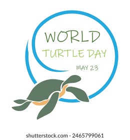 World Turtle Day Template Design. World oceans day concept, turtle underwater with many beautiful coral, help to protect animal and environment