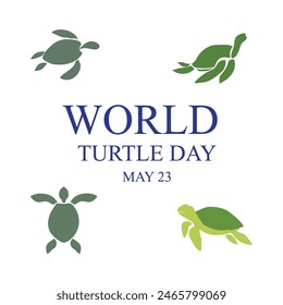 World Turtle Day Template Design. World oceans day concept, turtle underwater with many beautiful coral, help to protect animal and environment