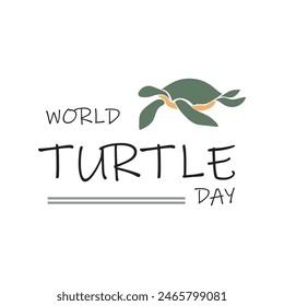 World Turtle Day Template Design. World oceans day concept, turtle underwater with many beautiful coral, help to protect animal and environment