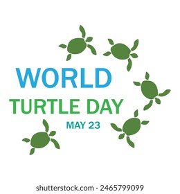 World Turtle Day Template Design. World oceans day concept, turtle underwater with many beautiful coral, help to protect animal and environment