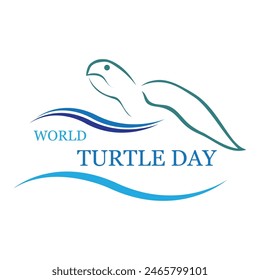 World Turtle Day Template Design. World oceans day concept, turtle underwater with many beautiful coral, help to protect animal and environment