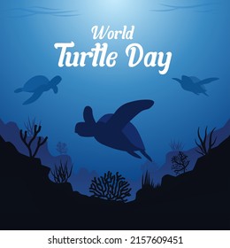 World Turtle Day vector illustration. Suitable for Poster, Banners, campaign and greeting card.