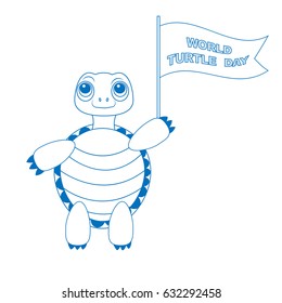 World Turtle Day. Vector illustration on white background.