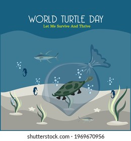 world turtle day web banner design. illustration vector