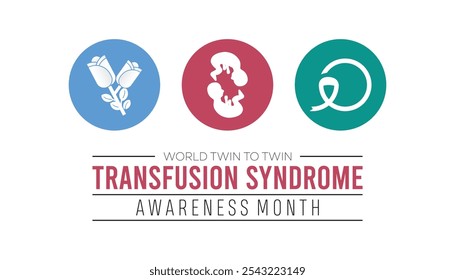 Der World Twin To Twin Transfusion Syndrome Awareness Month wird jedes Jahr im Dezember beobachtet. Medical Healthcare Awareness Konzept. Hintergrund, Plakat, Bannervorlage Vektorgrafik-Design.