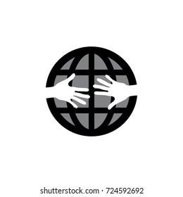 world two-handed logo