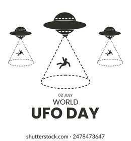 world UFO day, 02 July 2024, UFO day celebrate every year on 2 July. illustration, eps file.