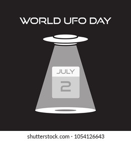 World UFO day with alien spaceship.