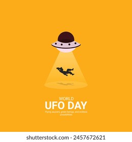 World ufo day creative ads.World ufo day design, july 2, illustration on night galaxy gradient color background design