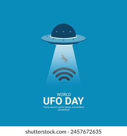 World ufo day creative ads.World ufo day design, july 2, illustration on night galaxy gradient color background design