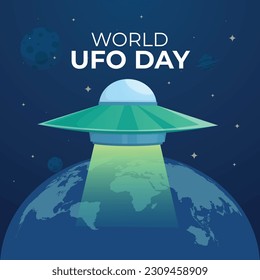 world ufo day design template. ufo vector design. space ship illustration. flat ufo illustration.