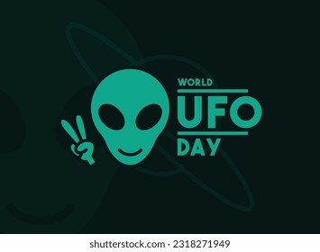 World Ufo Day design vector. Flat design vector. Poster banner, card, background. Eps 10.