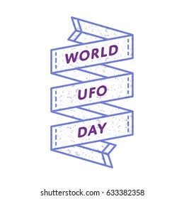 World UFO day emblem isolated vector illustration on white background. 2 july world holiday event label, greeting card decoration graphic element