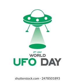 world UFO day, UFO day held on 2nd july, vector illustration. typography,eps file.