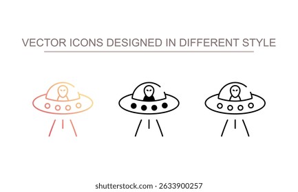 World Ufo Day icon design with white background stock illustration