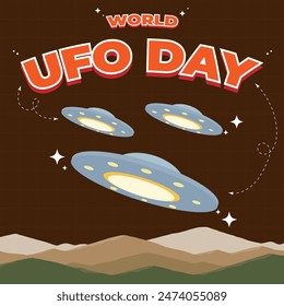 World UFO Day – July 2, 2024, Attractive design, can be used on all social media platforms, beautiful color combination, get it now for your first purchase.