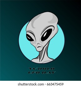 World UFO day portrait of a humanoid