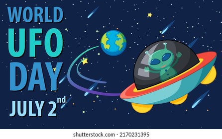 World UFO Day Poster Banner illustration