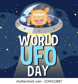 World UFO Day Poster Banner illustration