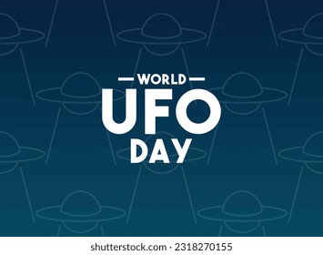 World Ufo Day. Seamless pattern ufo line vector. Gradient background. Eps 10.