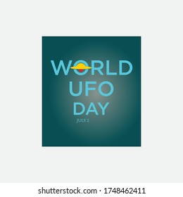 World UFO Day. Set of four emblems on white background. Vector EPS10.